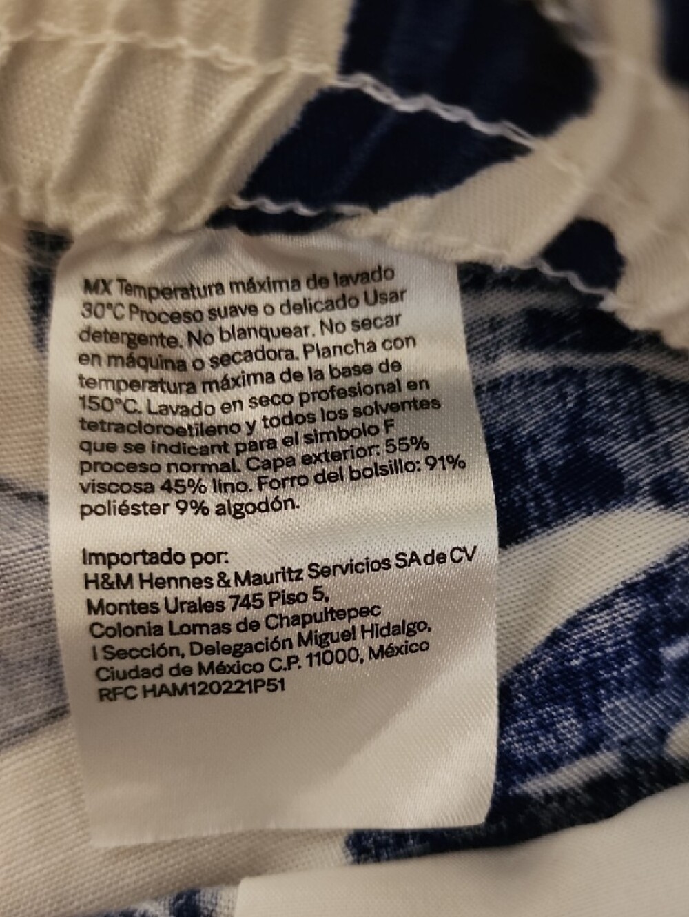H&M White Shorts with Blue Floral Print - Picture 2 of 5